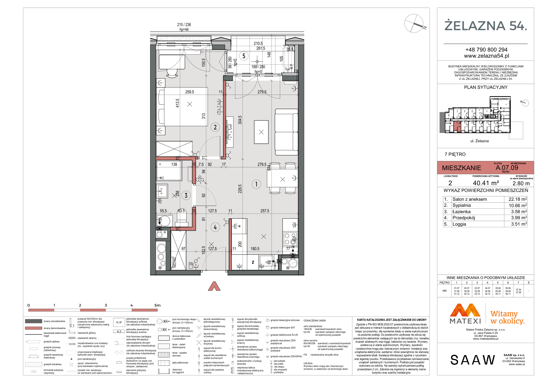 2 кімнат · 40,4 m² · Поверх 7 · Квартира Z54-A.07.09