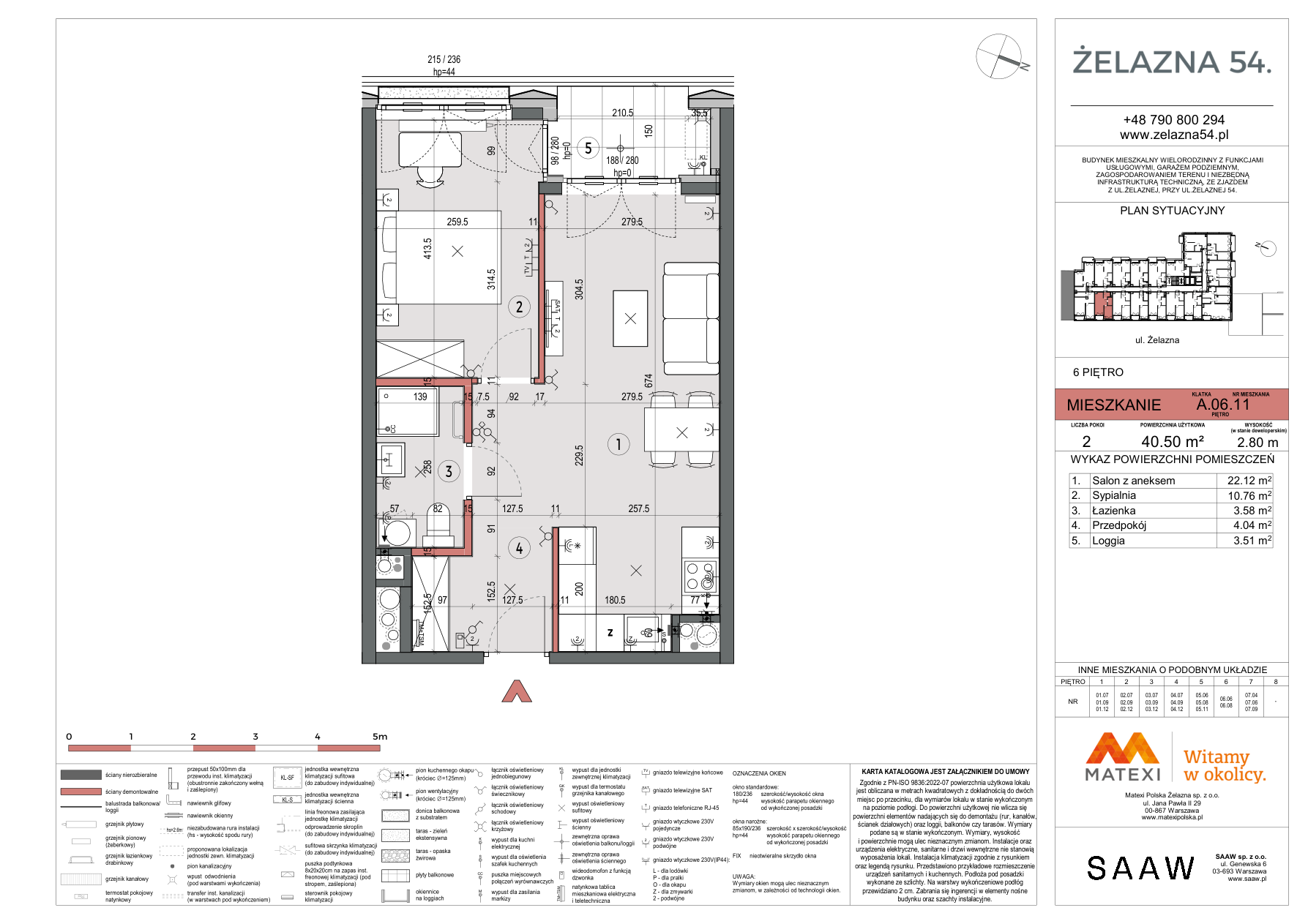 2 кімнат · 40,5 m² · Поверх 6 · Квартира Z54-A.06.11