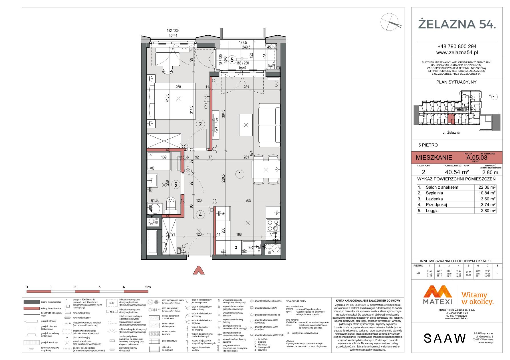 2 кімнат · 40,5 m² · Поверх 5 · Квартира Z54-A.05.08