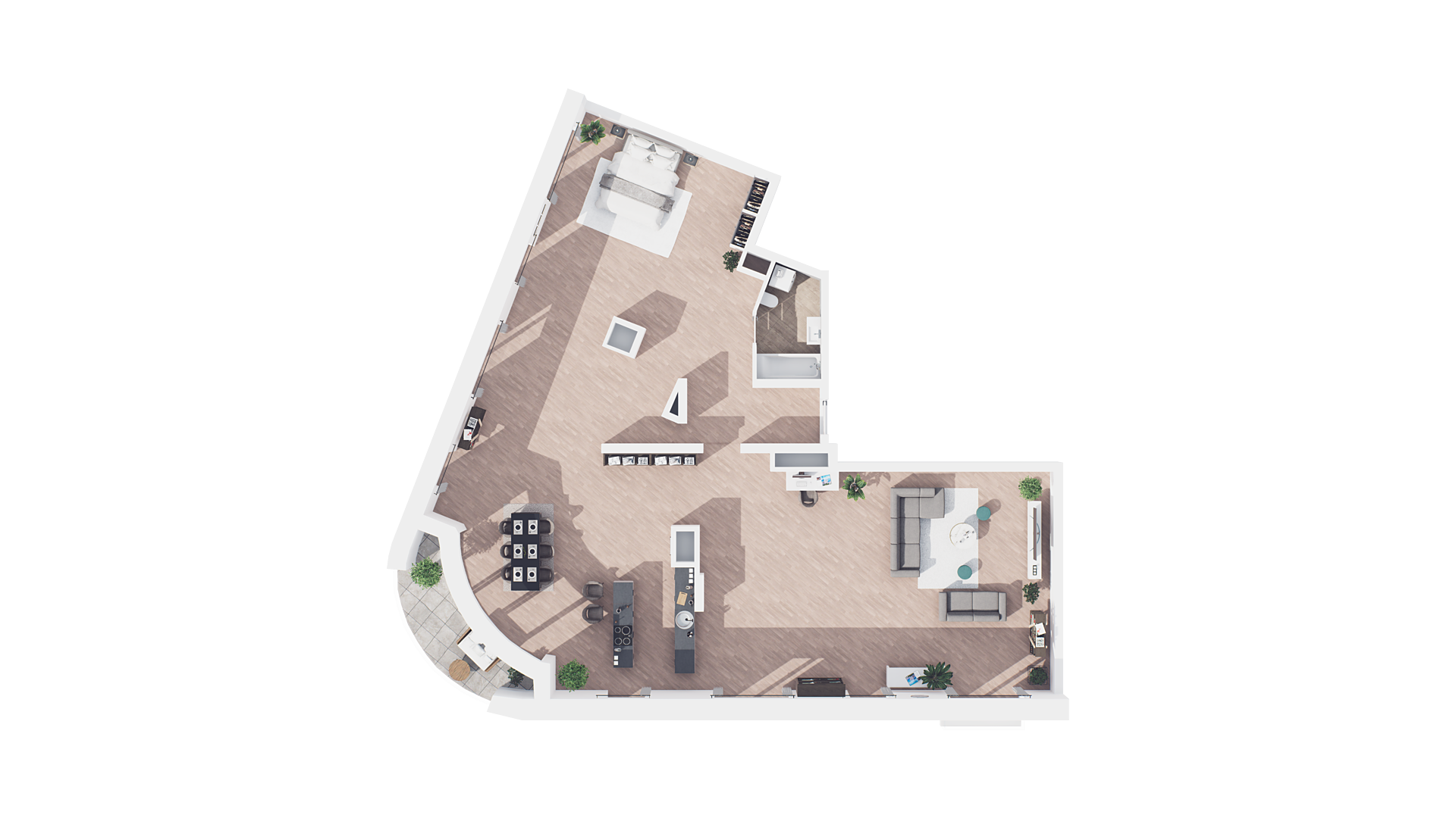 1 room · 165,3 m² · Floor 7 · Unit B2.29