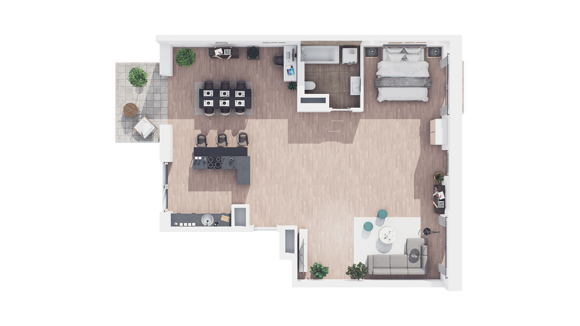 1 room · 100,9 m² · Floor 7 · Unit B2.74