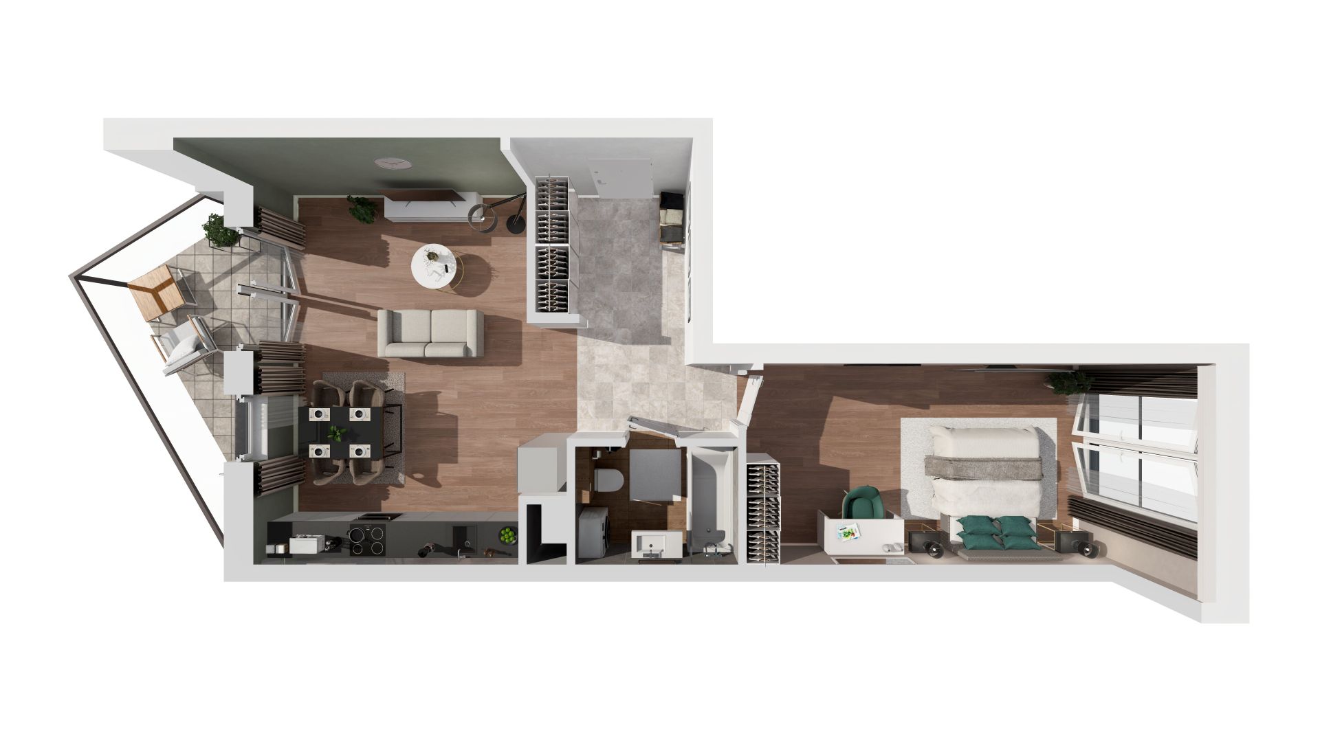 2 комнаты · 52,6 m² · Этаж 4 · Квартира S1.12