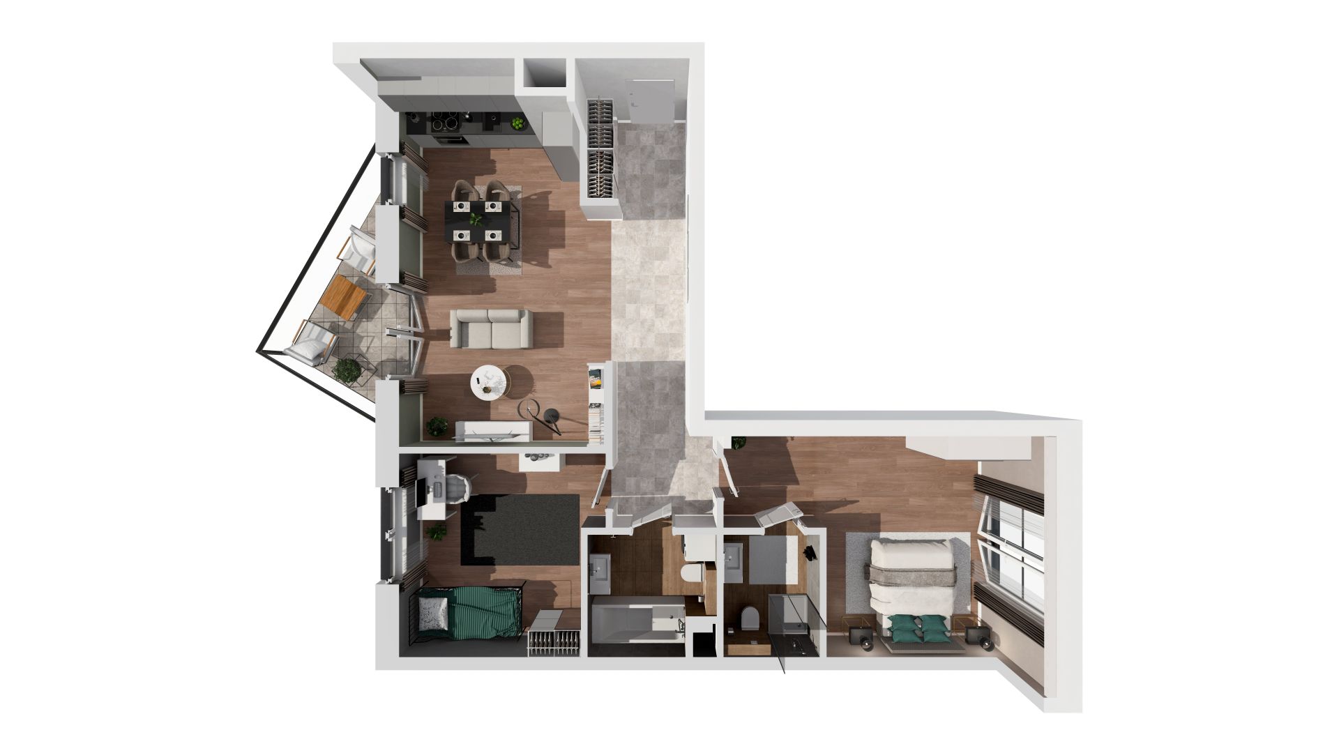 3 комнаты · 76,9 m² · Этаж 4 · Квартира S1.54