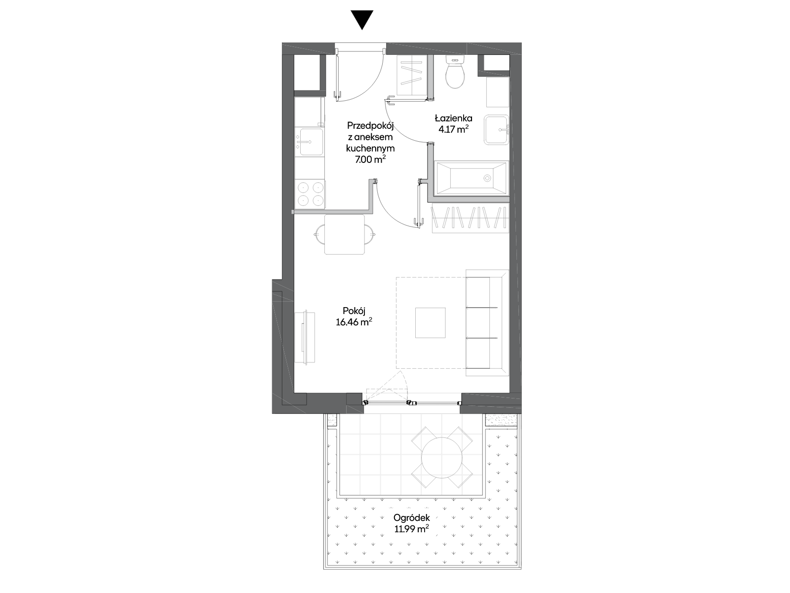 1 кімната · 27,6 m² · Поверх 0 · Квартира BA0011