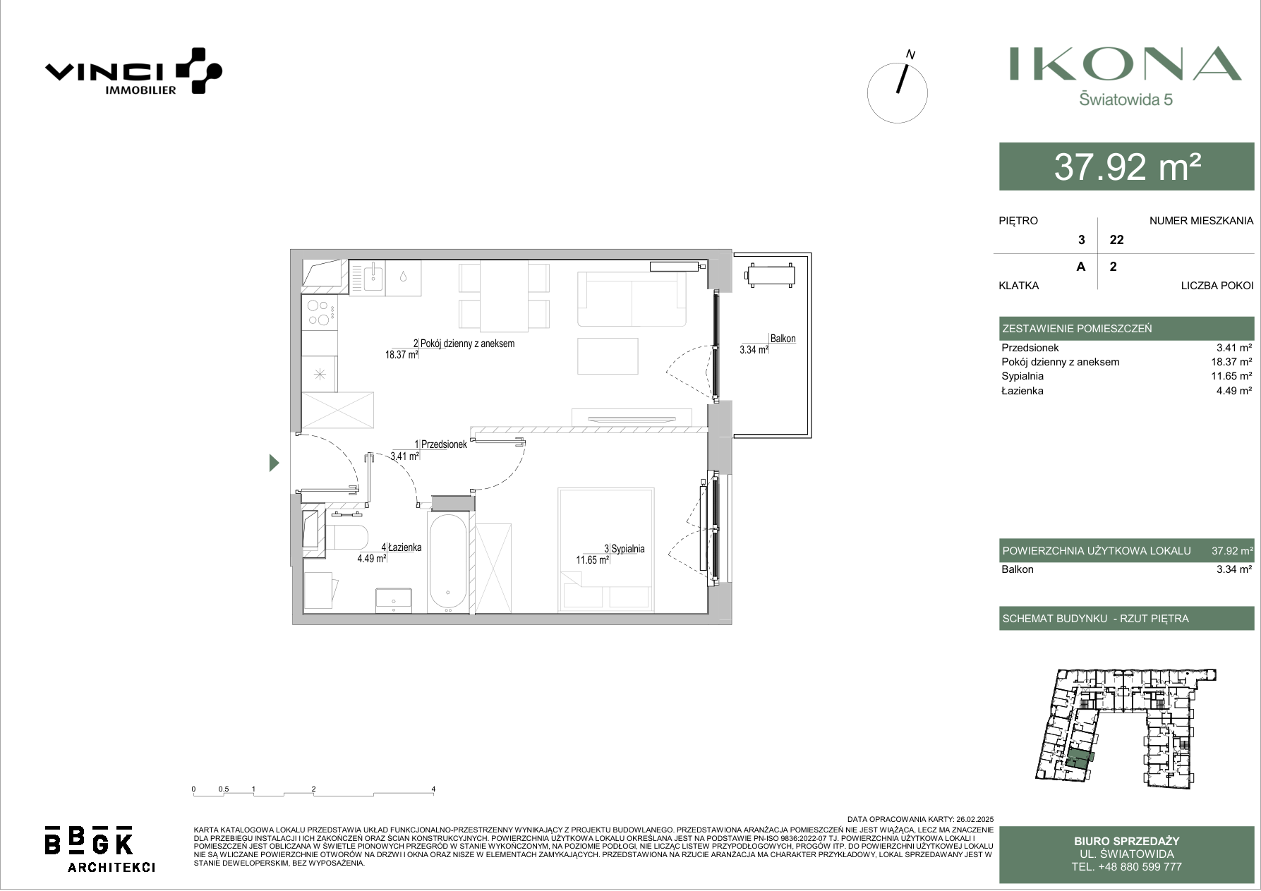 0 m² · Lokal M022