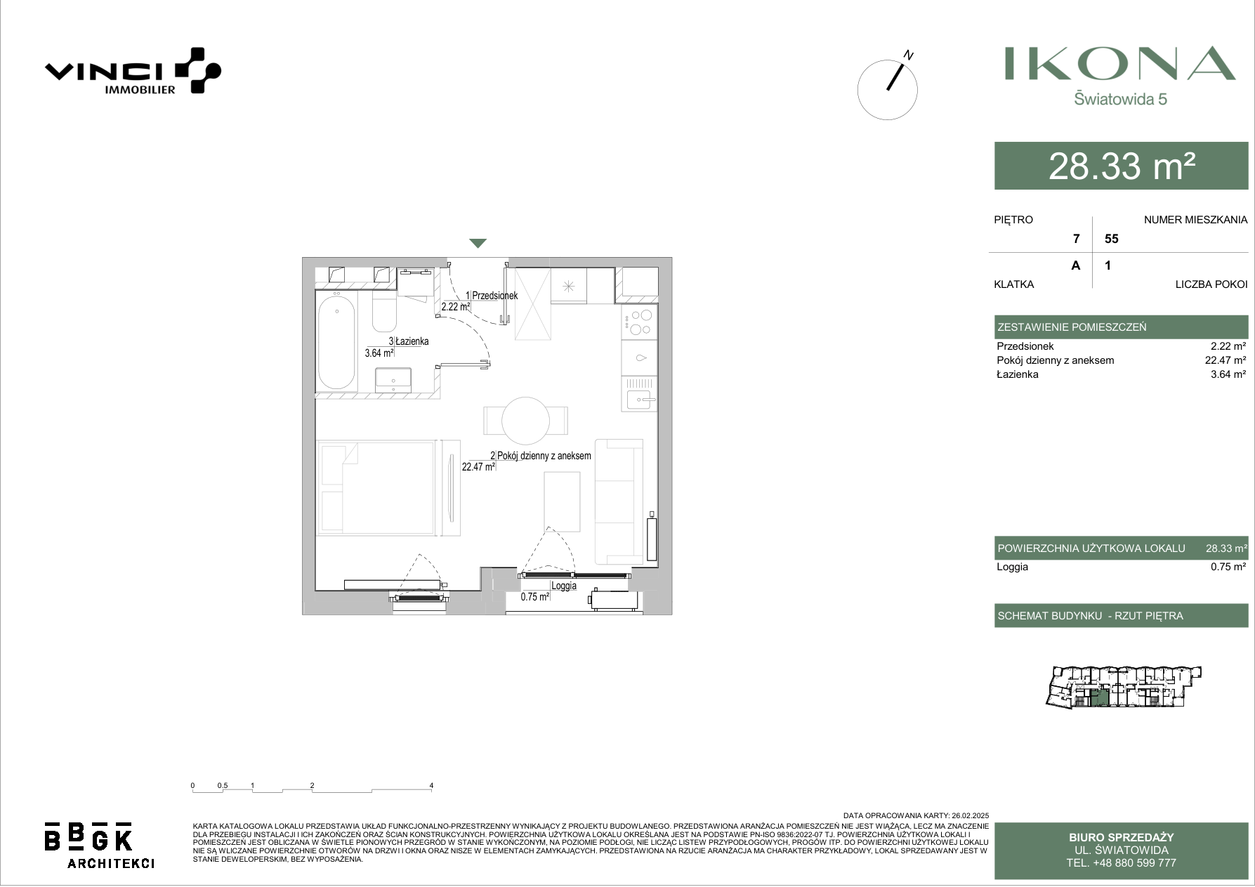 0 m² · Lokal M055