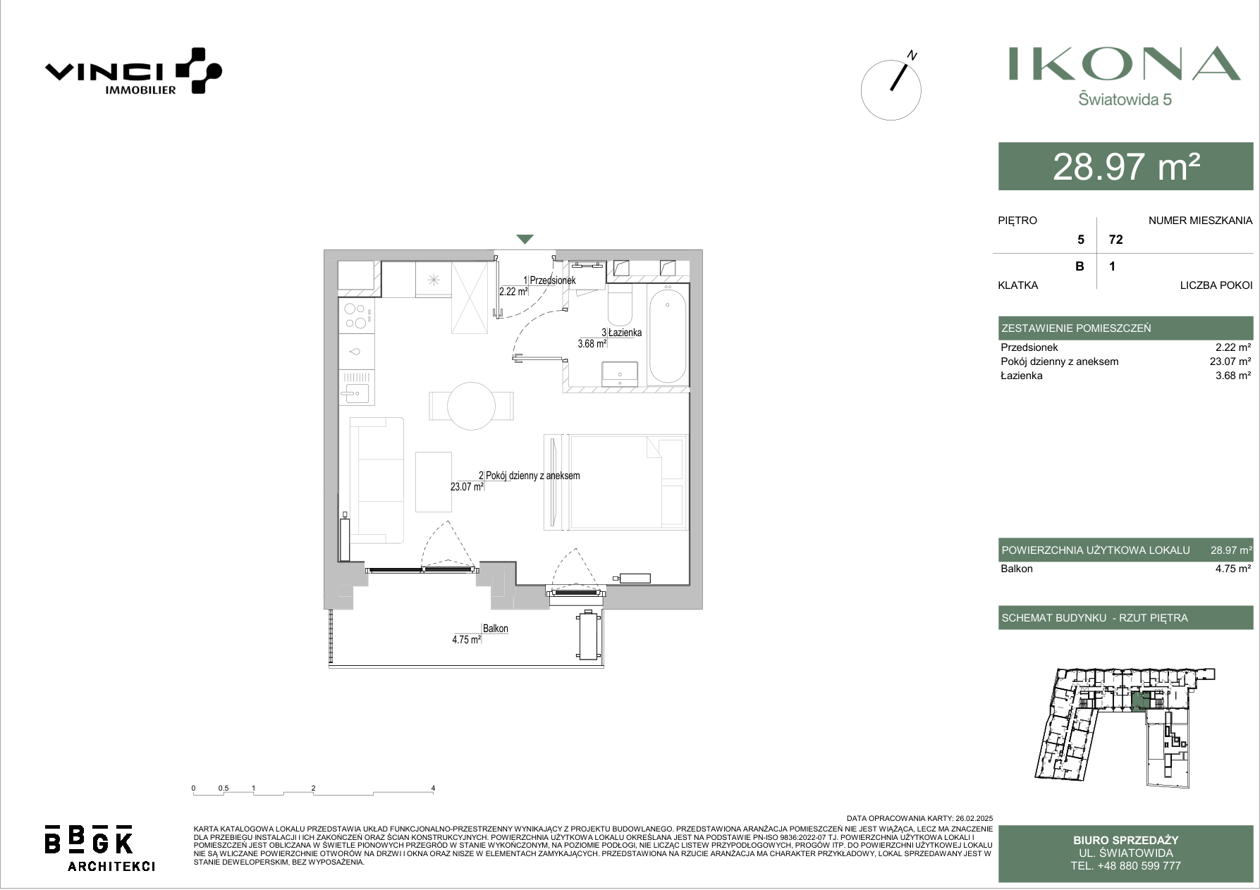 0 m² · Lokal M072